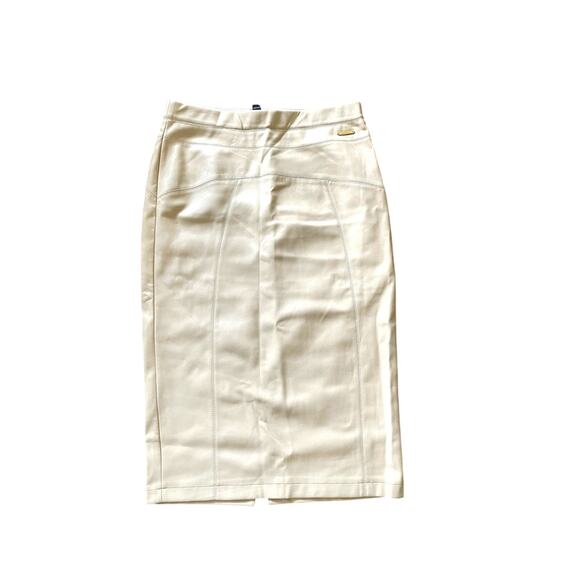 MARC NEW YORK, ANDREW MARC, SIZE S, TAN, FAUX LEATHER SKIRT - Picture 1 of 5